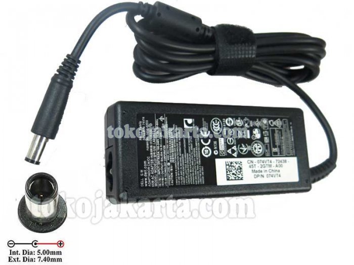 Original AC Adaptor Laptop DELL 19.5V 3.34A / 7.4*5.0 mm with PIN PA-12 Family, 74VT4, PA-1650-02D3 65W termasuk kabel power (ADRD03C)