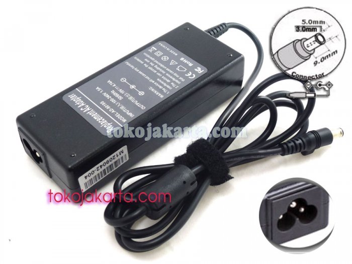 Replacement AC Adaptor Samsung 19v 4.74A 90W (5.5mm * 3.0mm with Pin) Termasuk Kabel Power (ADPS83) / AD-6019, AD6019, AD-6019A, AD-6019R, AD-8019, AD-9019S