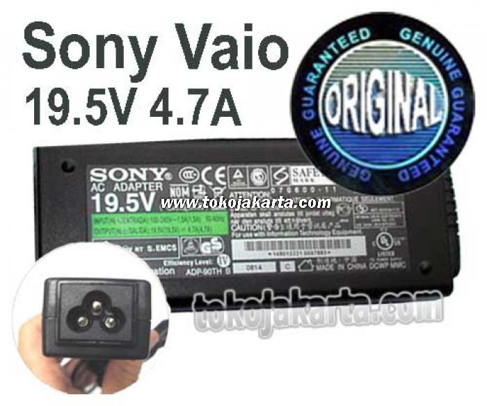 Original AC Adaptor Laptop SONY VGP-AC19V26 - 19.5V 4.7A / 6.0mm - middle pin termasuk kabel power (ADRS05)