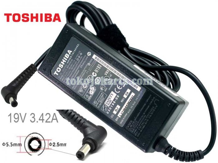 Original AC Adaptor Laptop TOSHIBA 19V 3.42A 65W PA3917U-1ACA/ 5.5*2.5 Toshiba C600, C640, C645, C650, C655, L630, L635, L640, L650, L730, L740. L745 Termasuk kabel power (Connector Type L-ADRT05F)