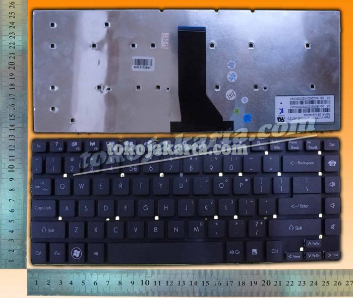 Keyboard Laptop ACER Aspire E1-410 E1-420 E1-422 E1-430 E1-432 E1-470 E1-472, E5-411 E5-421 E5-470G E5-471 E5-472, ES1-431 ES1-511, V3-431 V3-471 V3-472, 3830 4755 Series/ KB.I140A.292, KBI140A292, MP-10K23U4-6982, PK130IO1C00, V121602ES2 (Black-15025)