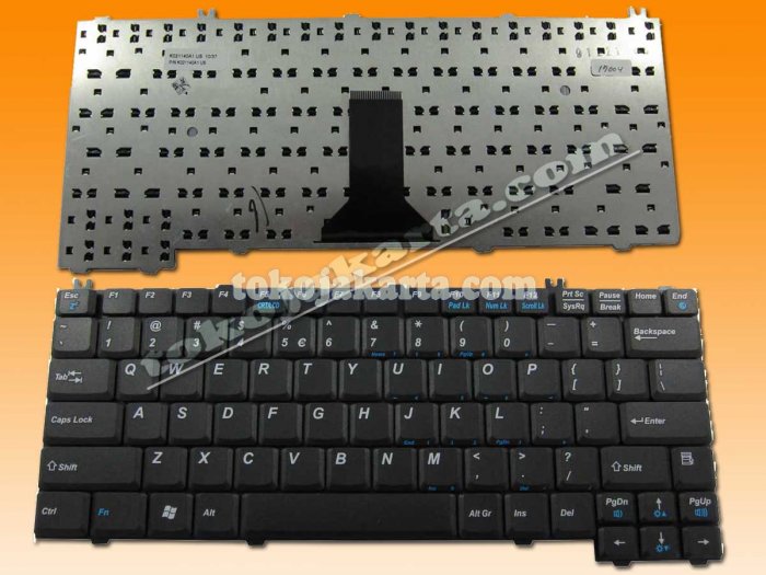 Keyboard Laptop ACER TravelMate 290 291 292 293 29X TM290 Series / Aspire 2000, 2010, 2020 Series / Extenza 2350 2900 Series / IBM Lenovo 150 E370 E600 Series / K021140A1 US, K021102J7, PK13ZLH0500 (Black)