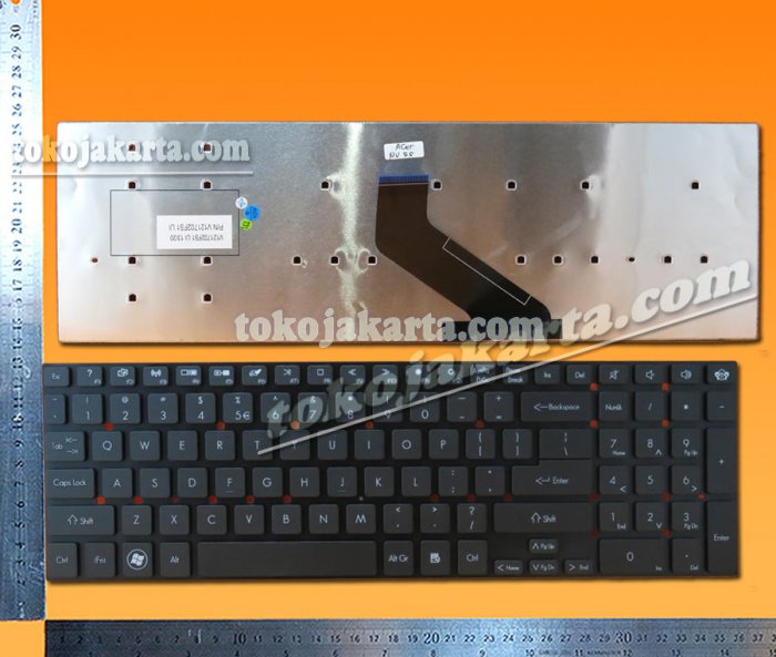 Keyboard Laptop Acer Aspire V3-531 V3-531G V3-551 V3-551G V3-571 V3-571G Series / V121702FS1, V121762FS4, V121702AS1, MP-10K33U4-698, PK130HQ1A00 (Black without Frame - 15057F)