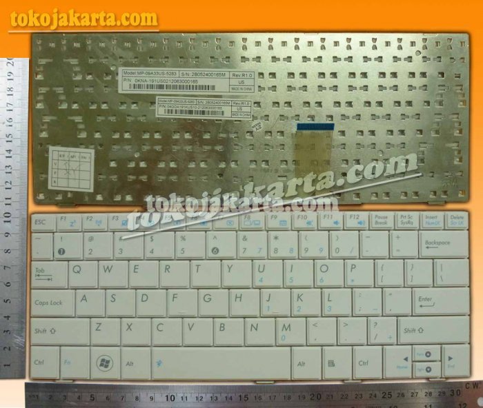 Keyboard Laptop ASUS EPC Eee PC SeaShell 1005HA 1005HAB, 1008HA, 1001HA 1001P 1001PX 1001PE Series (White 15069A)
