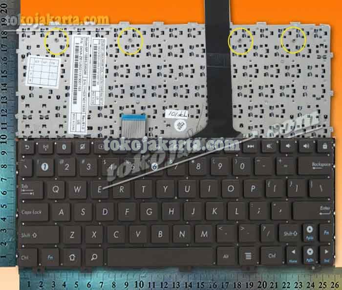 Keyboard Laptop ASUS Eee Pad Transformer TF101 TF101A TF101A1 Series/ Asus Eee PC 1011BX 1011CX 1011PX Series/ MP-10B63US65286, 0KNA-Z61US, 0KNA-Z61US0211313001193 (Black without Frame-15059F)