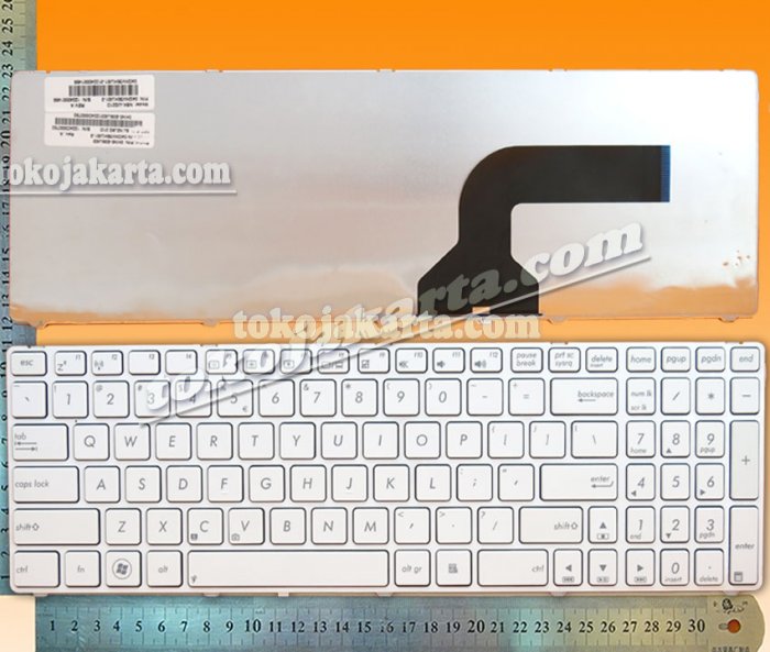 Keyboard Laptop ASUS K52, K52F, K53, K53E, K53TA, K53BY, K53S, K53U, K53Z, A53, N53, N53J, N53SV, N61, N61V, N73, N73J, G51, G60, G72, G73, G73JH Series / 0KN0-E05UI03, 04GNV35KUI01-3, 9J.N2J82.21D, NSK-UG21D (White With Frame)