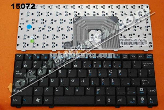 Keyboard Laptop Asus EPC Eee PC 900HA, T91, S101 Series (Black) / V100462BS1, 04GOA092KUS10-108, 432001810