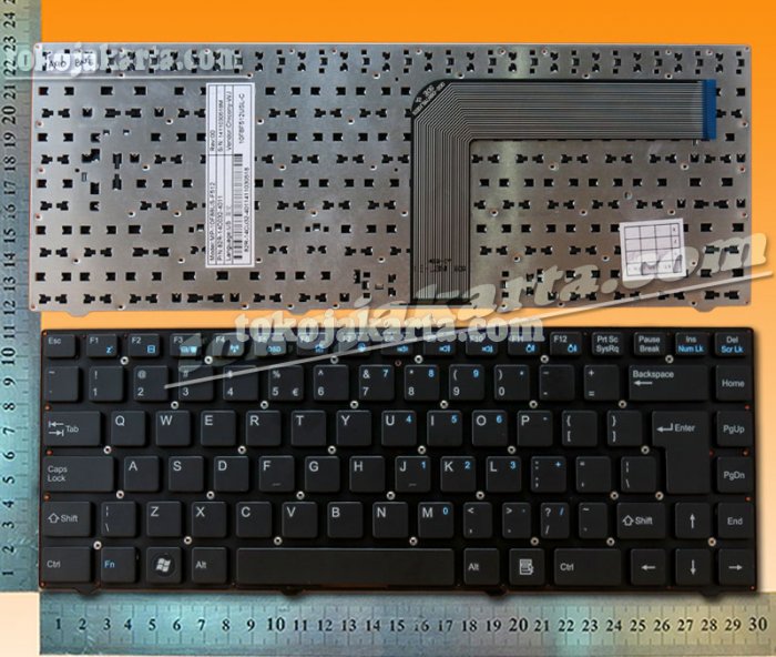 Keyboard Axioo NEON BNE, TNH, TNN Series/ Advan Soulmate G4C-8283 G4C-8232, M4-50232 M4-33232 Z4D-25232 Series/ MP-10F88US-F512, MP-11J7BUS-F51B, MP11J7BUS-F51B, 82R-14C032-4011, 82R-14C042-4012, 133025757M (Black without Frame - 15909)