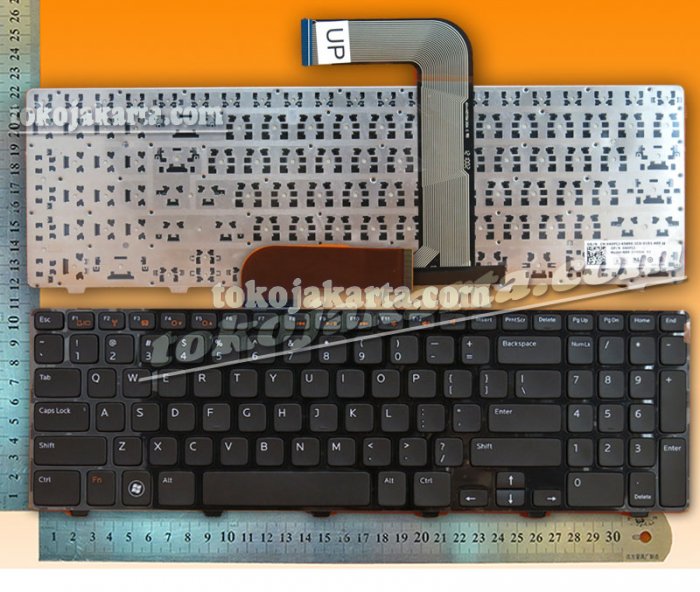 Keyboard Laptop DELL Inspiron 15R, N5110, m5110 Series/ 04DFCJ, CN-04DFCJ, MP-10K73US-442, NSK-DY0SQ 01 (Black with Black Frame)