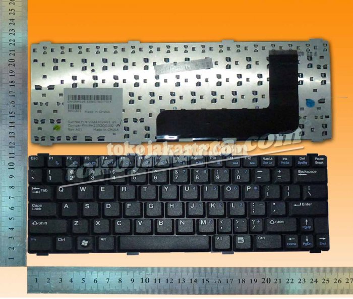 Keyboard Laptop Dell Vostro 1200, 2200 Series / V022302BS1 UI, PK1302Q0250, D8883, 0D8883 (Black)