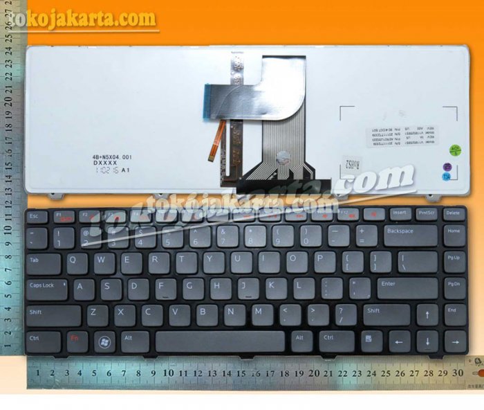 Keyboard Laptop DELL Inspiron N4040, N4050, N5050, N4110 M4040 Series/ Vostro 1540, 3550, 3450 Series/ XPS L502X / 0X38K3, V119525AS, V119525AS1, V119525BS1, 90.4IC07.S01, AER01U00210 (Black - Backlit with FRAME)