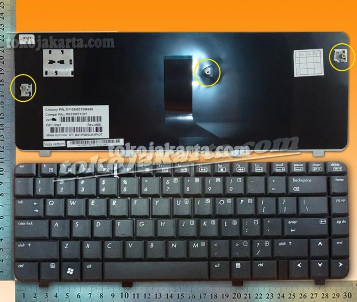 Keyboard Laptop HP COMPAQ Presario CQ35, CQ30, CQ36, /HP Compaq Pavilion DV3-1000, DV3-2000, DV3-2100, DV3-2200, DV3-2300 Series/ MP-05583T066985, MP-05583US-6984, PK130T1A00 531774-001, 538292-001(Black)