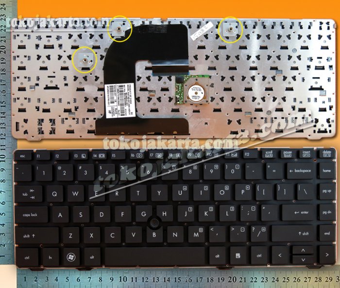 Keyboard Laptop HP EliteBook 8460P  Series/  6037B0052201, 642760-001, 635768-001, NSK-HZ0UV, 9Z.N6RUV.001 (Black withOut Frame - Point Stick - 15482)