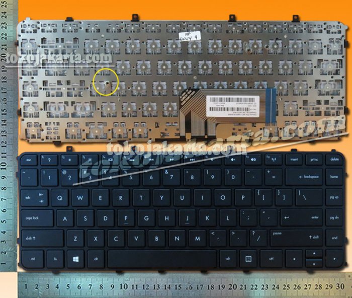 Keyboard Laptop HP Envy 4-1000 4-1100 4-1200 4-1105DX 4-1110US 4-1112TX 4-1015DX 4-1115DX 4-1130US 4-1117NR 4T-1100 4T-1200, 6-1000 6-1100 6-1200 Envy 14 inch Series/ 698682-001, PK130T51A00, MP-11M63USJ698W (Black Frame Black - 15520)