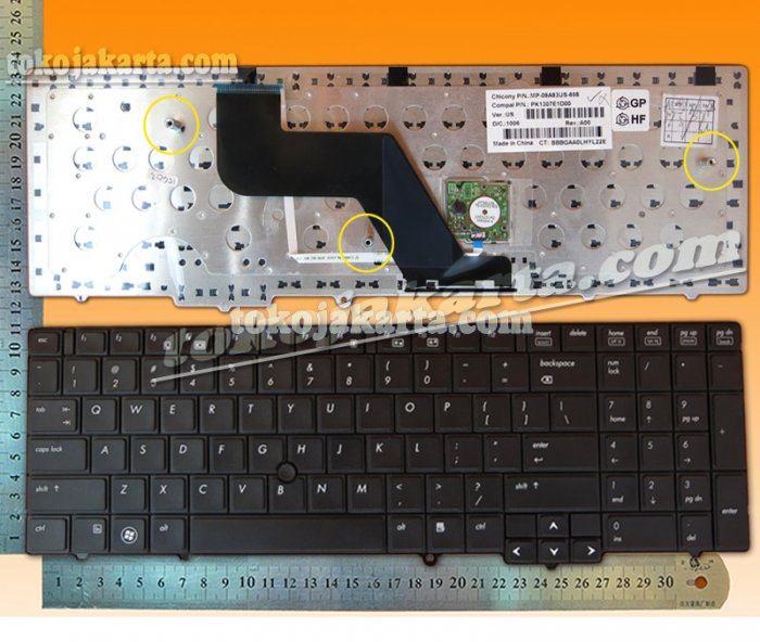 Keyboard Laptop HP Probook 6540B 6545B 6550B 6555B Series/ MP-09A83US-698, PK1307E1D00 (Black with PointStick)