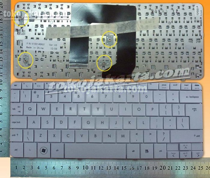 Keyboard Laptop HP Pavilion DM1-1000, HP MINI 311-1000, 311C-1000 Series / V100146AS1, AEFP8R00110, V100146CS1, 615627-B31, 580030-001, 580953-001 (Grey - 15436)