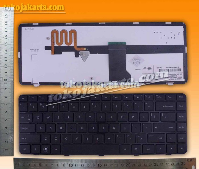 Keyboard Laptop Hp Pavilion Dm4-1000, DV5-2000 Series / 598891-001, NSK-HT1BV, 9Z.N4FBV.101, 6037B0049701 (Black Frame Black- Backlit)