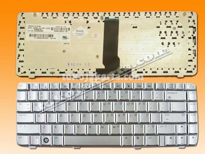Keyboard Laptop Notebook for HP Pavillion DV3000, DV3200, DV3500, DV3700 Series / 6037B0026001, 462554-001, NSK-H5T01 (Silver)