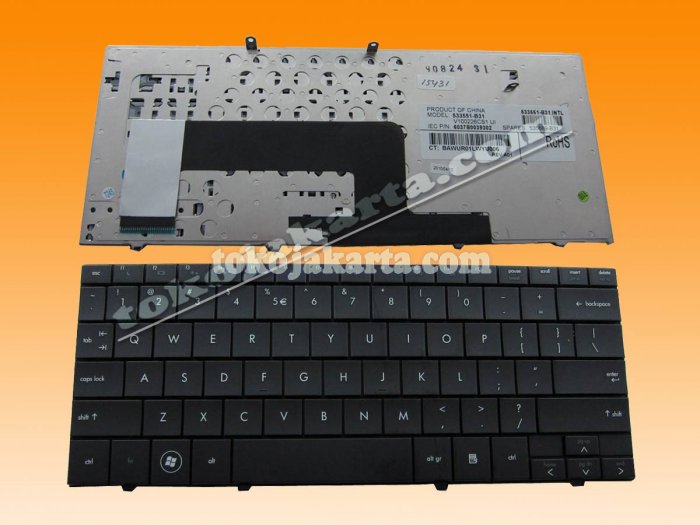 Keyboard Laptop HP Mini 110-1000, Mini CQ10-100 Series/ V100226FS1, 537753-001, 537953-001, 533549-001, MP-08K33US-930 (Black)