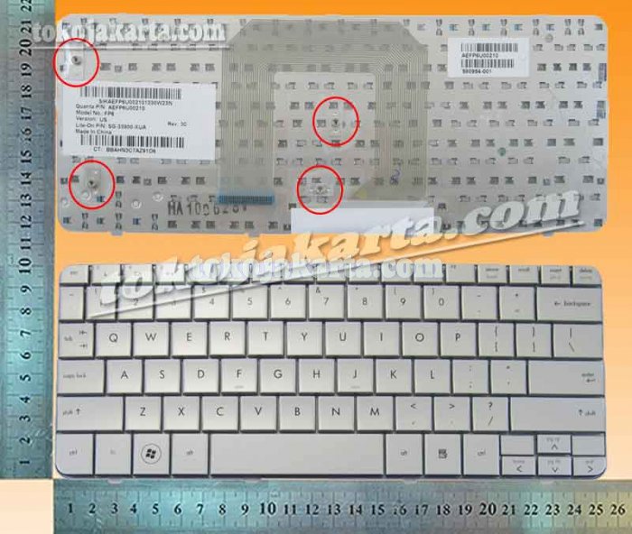Keyboard Laptop HP Pavilion DM1-1000, DM1-1100 DM1-2000 DM1-2100 DM1-3000 Series/ HP Mini 311-1000. 311C-1000 Series/ AEFP6Q00210, FP6, ARAB, SG-33800-X1A, BBAJC3A5WY30WL, HA0909122, 580954-171, 200936, SN5096 US, 812-00484-00A (Silver-15436S)