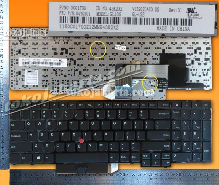 Keyboard Laptop IBM Lenovo Thinkpad Edge E330 E335, E430 E435, E530 E530C E535 Series/ 04Y301, 04Y0264, 04W2480, 0C01700, V132020AS3, 04Y0301 GL105 (Black-15354)