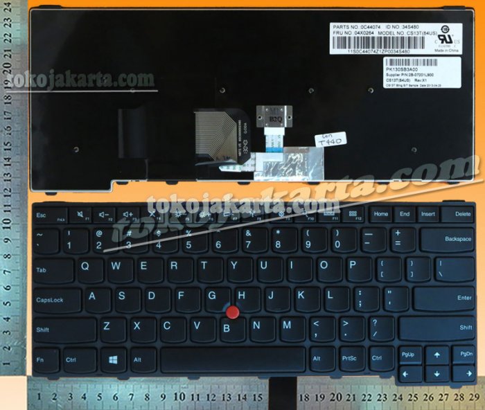 Keyboard Laptop IBM Lenovo Thinkpad T440 T440P T431S Series/ OC44074, 04X0264, PK130SB3A00, 2B-07201L900, CS13T 84US (Black with PointStick-15362)