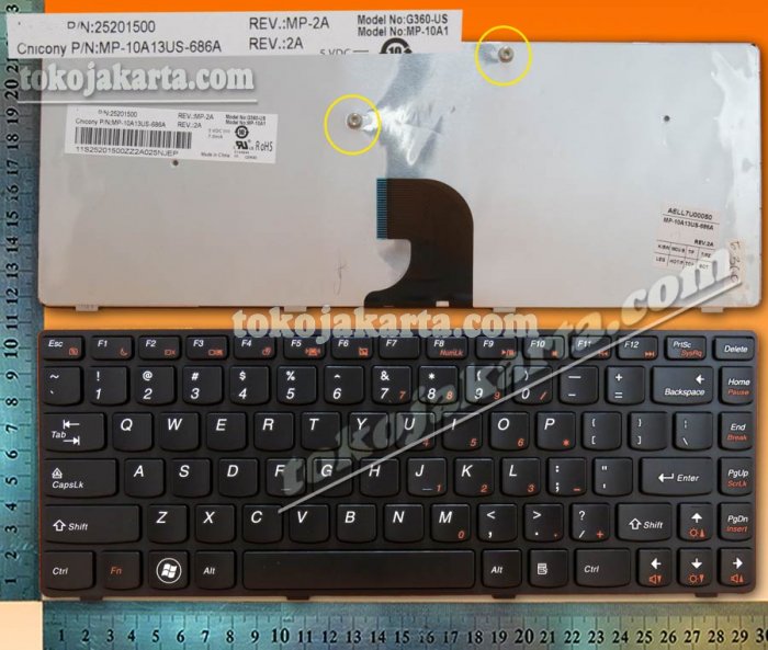 Keyboard Laptop IBM Lenovo IdeaPad Z360 Z360A Z360G Z360P Z360 G360 Series/ 25-010707 V-116920BS1-US, 25-011174, 25-010722, T2S, MP-10A16PA-686, AELL7600020 25-01070625201500, MP-10A1, MP-10A13US-686A, V-116920BK1, Z360-US (Black Frame Black-15318F)