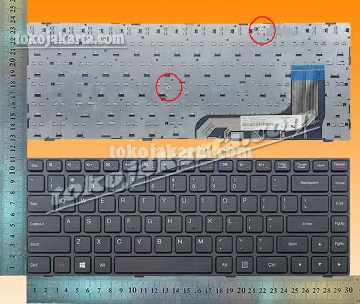 Keyboard Laptop IBM Lenovo IdeaPad 100-14 100-14IBD 100-14IBY Series/ PK131EQ3A00, V153202AS1, K131EQ1A02, NSK-BS0SN, 9Z.NCMSN.01E, 5N20H47053 Soket Pinggir (Black Frame Black-15332S)