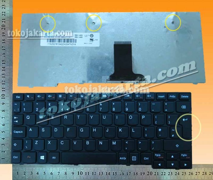 Keyboard Laptop IBM Lenovo IdeaPad S10, E10-30, S10-3, S10-3s, S100, S100C, S205, S205S, S206, N2830, N2840 Series/ 25-216134, MP-09J66GB-6861, V12318BAK1-UK, T1S-UKE (Black Frame Black-BIG ENTER UK Version-15309N)