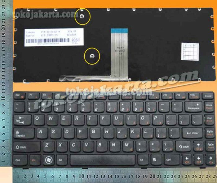 Keyboard Laptop IBM Lenovo IdeaPad Y470 Y475 Y480 Y485 Y580 Y585 Y480A Y480N Y480M Y480P Y485N Y485P (Black Frame Black-15327Y)