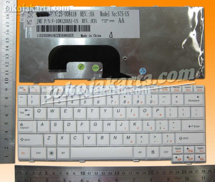 Keyboard Laptop IBM Lenovo S12 Series/ 25-008418, N7S-US, V-108120AS1-US VE1 R3A (White-15304)