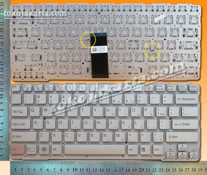 Keyboard Laptop Sony SVE14A VPC-E VPCE Series/ 149009811GB, 149117311US, 9Z.N6BBF.C0U, 9Z.N6BBF.C1D (White Silver Side, Backlit without Frame-15255F)