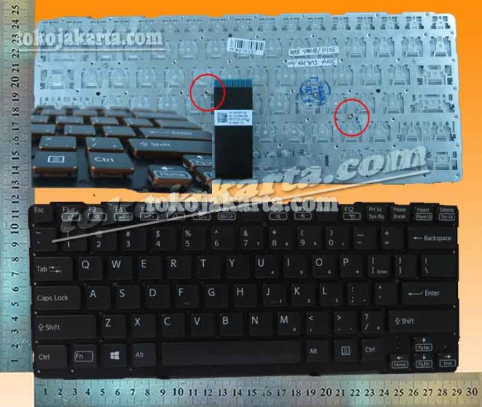 Keyboard Laptop Sony SVE14 SVE14A SVE-14 SVE-14A Series/ 149122511US, D12C09002783, 55012FY02U4-035-G, 9Z.N6BBF.U01, SDCBF US, 4H+N6B0M.C0A A03 (Black Gold Side without Frame - 15255)