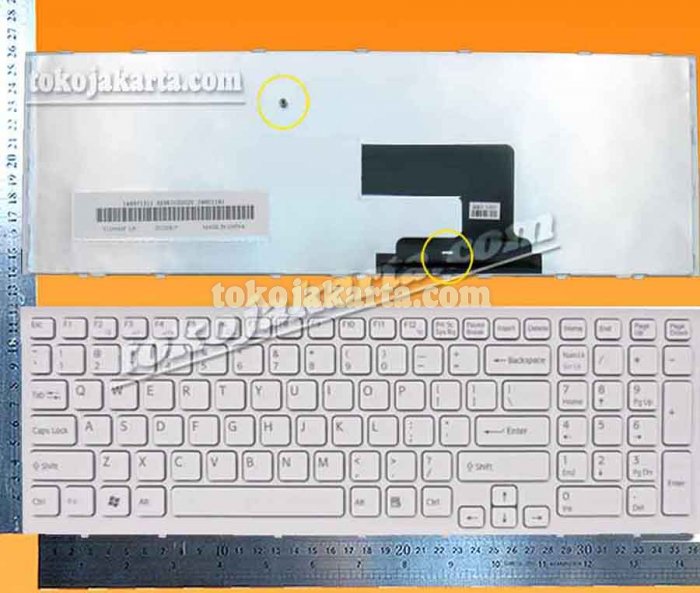 Keyboard Laptop Sony Vaio VPCEE VPC-EE, VPC-EH PCG-61611L Series/ 148927011, AENE7U00110, 9Z.N5CSQ.101, SB0SQ US (White Frame White -15258F)