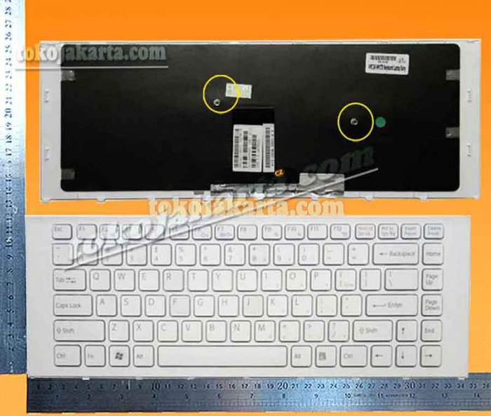 Keyboard Laptop Sony Vaio VPC-EA Series/ 550102L05-203-G, S1116003382, 148792421, A-1765-623-A, MP-09L13US-8861, V081678F US, V081678D USA (White With Frame-15257)