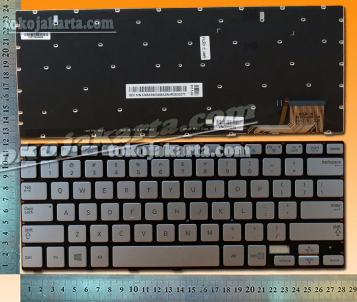 Keyboard Laptop SAMSUNG ATIV Book 7 NP740U3E NP740U3C 13.3 inch Ultrabook Win8 Series (Silver with Backlit Non Frame - 16101P)