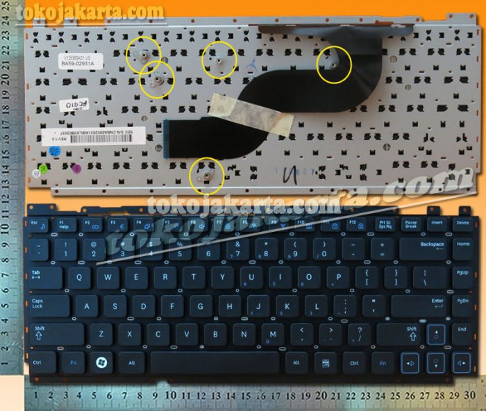Keyboard Samsung E3420 E3415 RC408 RC418 RV409 RV410 RV411 RV412 RV413 RV415 RV420 QX410 EP413, RV409, RV411, RV413, RC408 (Black without Frame-16148)