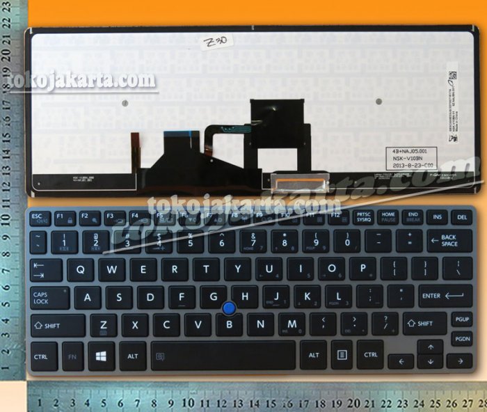 Keyboard Laptop TOSHIBA Portege Z30 with Pointer Series/ NSK-V10BN, 9Z.NAJBN.001 (Grey Frame Black with Backlit - 15233K)