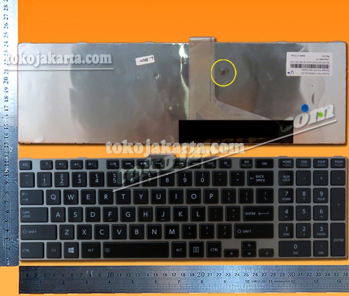 Keyboard Laptop TOSHIBA Satellite L850 L850D L855 L855D C850 C850D C855 C855D Series/ V130402AS3, PK130OT3G00 (Grey Frame Black with Numlock - 15253B)