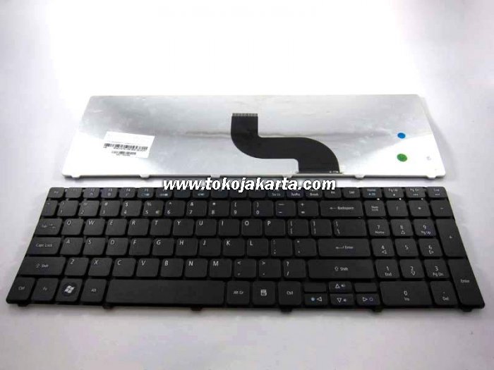 Keyboard Laptop Acer Aspire Timeline 5800, 5810, 5810T, 5536, 5536G, 5738, 5542G, 5410T, 5739, 7535 7735 7740 8935 Series/ 9J.N1H82.01D, 9J.N1H82.K1D, AEZK6R00010, KB.I170A.083, 90.4CH07.S10  (Glossy Black-15011)