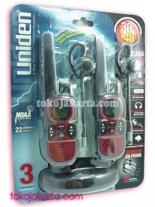 Uniden Walkie Talkie 2-Way Radios GMR3040-2CKHS, GMR3040-2CK GMR3040 (Up To 48Km*) Include Headsets, Carabiner
