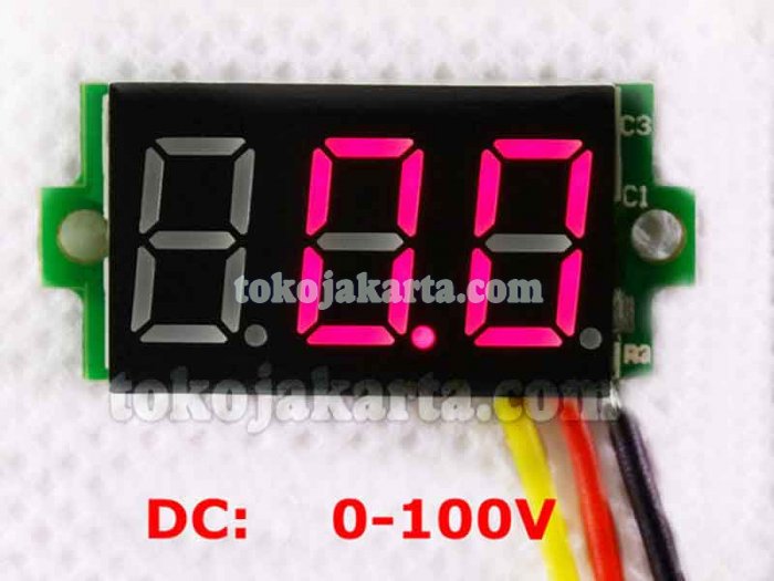 LED Display DC 0V-100V 0.28 Inch Mini Digital Voltmeter Red (20281)