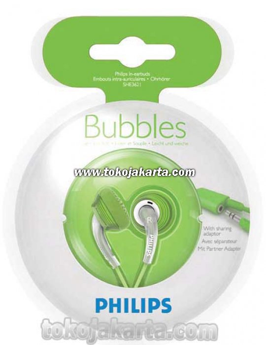 Philips SHE3621 / SHE 3621 Bubbles Music Sharing Adaptor - Stereo Earphones