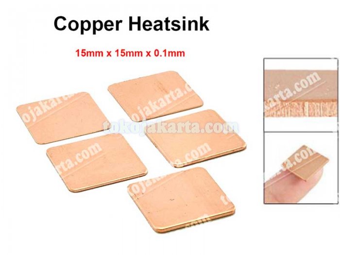 Thermal Pad Copper 15mm*15mm*0.1mm For Heatsink, Radiator, CPU, GPU, VGA, Prosesor DLL (TS3151)