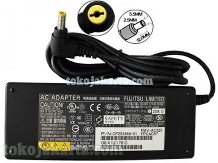 Original AC Adaptor Laptop FUJITSU 19V 4.22A 80W/ 5.5*2.5mm For Fujitsu LifeBook C1110, C1211, 1320, 1321 Series/ CA01007-0940, SEB100P2-19.0E, ACCOM-C10H, ACFUJ-C10H termasuk kabel power (ADRF05)