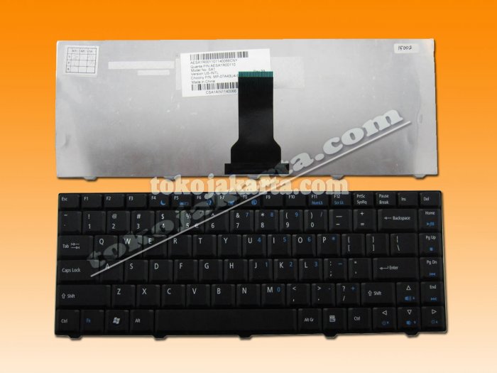 Keyboard Laptop ACER eMachine D700, D720, D500, D520, E700, E720, E725 Series / MP-07A43U4-698, MP-07A43U4-920, PK130580100, KBI1400043, AESA1R00110 (Black - US Keyboard)