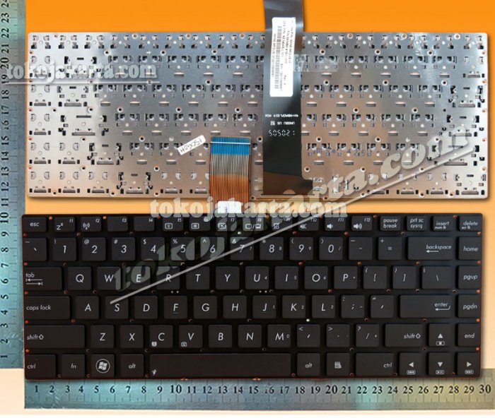 Keyboard Laptop Asus N46 Series / 0KNO-MF2US13, OKNO-MF2US13, OKNB0-412US00, 9Z.N8ASU.101 (Black Without Frame)