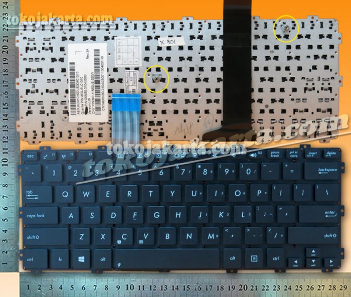 Keyboard Laptop Asus X301 X301A X301S X301K X301U X301EB Series/ AEXJ6U01010, AEXJ6U00010, OKNB0-3104US00, MP-11N53US-920W, 0KNB0-3103US00 (Black Without Frame/15086F)