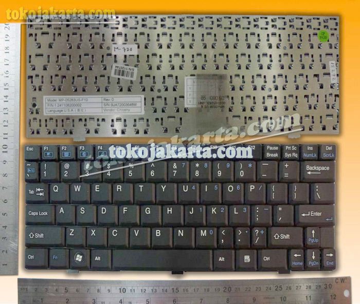 Keyboard Axioo Clevo M720 Series, MLC Series  / MP-05283US-F10, MP-09C33US-430, 241108200002 (Black)