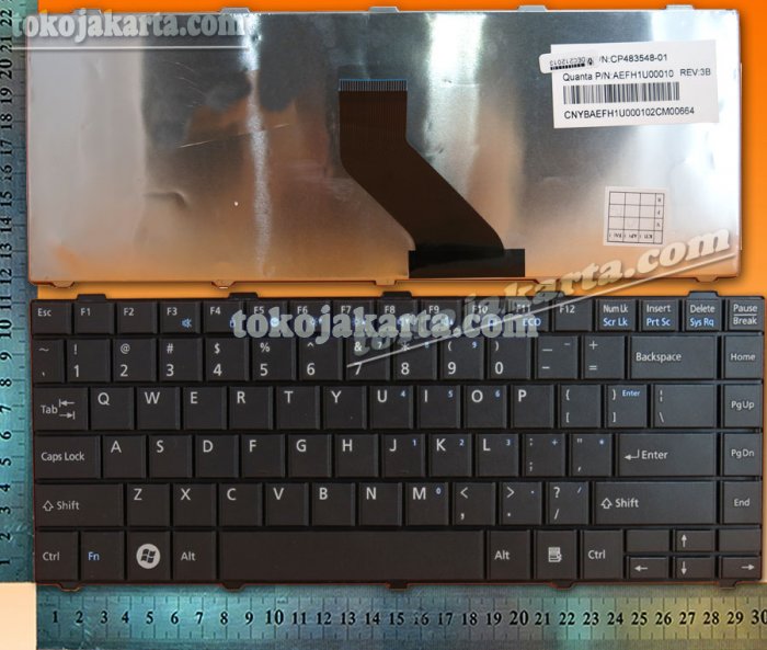 Keyboard Laptop Fujitsu Lifebook LH520, LH530, LH530G Series / CP483548-01, CP515905-01, AEFH1U00010, MP-24AA3US-D853 (Black - 15295)